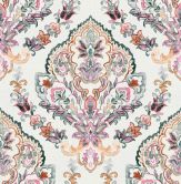 Fototapete Wandtapete mit Motiv Aquarell Ornament Floral Medaillon in Rosé  2,7 x 2,65 m 