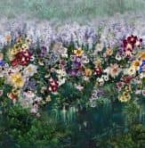 Fototapete Bildtapete Wilde Blumenwiese mit Blütenmix in Violett und Creme 2,7 x 2,65 m 