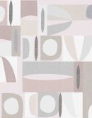 Fototapete Motivtapete Abstrakte Geometrie in Offwhite & Greige im Mid-Century Stil 2,7 x 2,12 m 