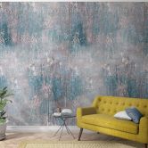 Fototapete in vintage Metalloptik Blau, Rot ,Illustration 2,70 x 1,59 m 