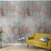 Fototapete in vintage Metalloptik Grau, Rot ,Illustration 2,70 x 1,59 m 