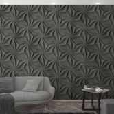 Klassieke 3D behangmuur antraciet, grafisch 2,70 x 1,59 m 