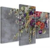Leinwandbild 3 teilig, Blumenstrauß 