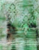 Papier peint photo motif forêt de bouleaux abstraite vert/gris structuré 3,4 x 2,65 m 