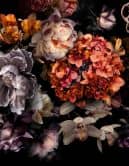 Fototapete Wandtapete mit Motiv Dark Floral mit Orchideen, Hortensien 3,4 x 2,65 m 