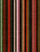 Vintage streepjesbehang motief behang in rood groen zwart met patina textuur 3,4 x 2,65 m 