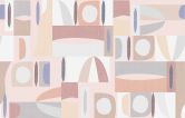 Fototapete Motivtapete Abstrakte Mid-Century Formen in Pastell mit Beige und Blau 2,7 x 4,24 m 