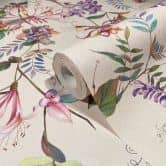 Vliestapete mit abstraktem Blumenmotiv beige, rosa Floral 