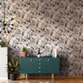 behang vliesbehang Flora grijs, beige 