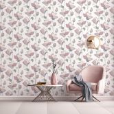 Vliestapete mit Comic-Blumen Look weiß, beige Floral 
