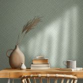 Grafisk tapet, non-woven tapet Flora grøn 