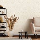 Non-woven wallpaper birds, flowers floral nature in gray 