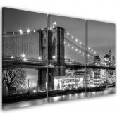 Leinwandbild 3-teilig, Manhattan Brooklyn Bridge New York 