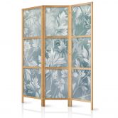 Japanischer Paravent, Raumteiler freistehend, Trennwand - Ornaments in Worn Muted Turquoises 