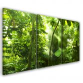 Leinwandbild 3-teilig, Waldblätter Grün 