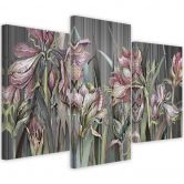 Leinwandbild 3 teilig, Iris Blumen 