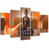 Leinwandbild 5 teilig, Buddha Abstrakt 