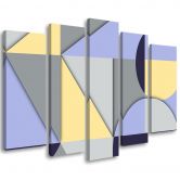 Leinwandbild 5 teilig, Geometrische Abstraktionsformen 