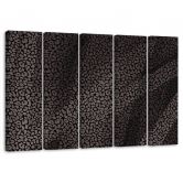 Leinwandbild 5 teilig, Leopard Leopard Pelfpatches Muster 