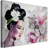 Leinwandbild, Geisha Porträt Japan 