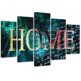 Leinwandbild 5 teilig, Home Wallpaper Hintergrund Blau 