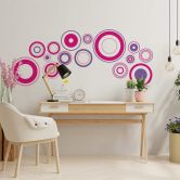 Wandtattoo Retro Discs pink 