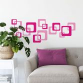 Wandtattoo Retro Cubes pink 