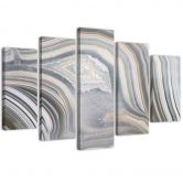 Leinwandbild 5 teilig, Abstraktes Pastellgrau 