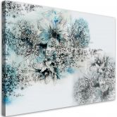 Leinwandbild, Blaue Blüten Abstraktion 