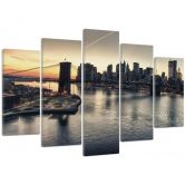 Leinwandbild 5 teilig, New York City Brooklyn Bridge 