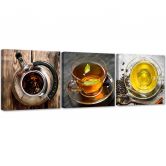 Leinwandbild 3-teilig, Teeservice 