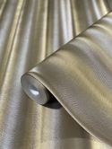 non-woven wallpaper in stripes with gloss effect brown, gold wave by Harald Glööckler 