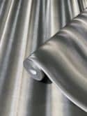 non-woven wallpaper in stripes with gloss effect black, silver wave by Harald Glööckler 
