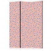 Paravent, Raumteiler freistehend, Trennwand - Giraffe Pattern - Colorful Animal Pattern in Blue-Pink Spots 