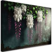Leinwandbild Hängende Blumen aus Beton 