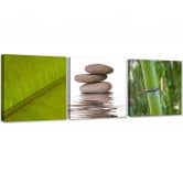 Leinwandbild 3-teilig, Natur Zen 