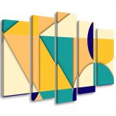 Leinwandbild 5 teilig, Geometrische Abstraktionsformen 