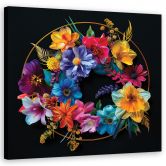 Leinwandbild Blumenstrauß aus bunten Blumen 