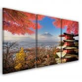 Leinwandbild 3-teilig, Japan Landschaft Berg 