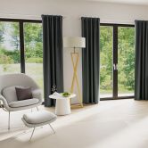 Homing Samtvorhang mit verdeckten Schlaufen Velia grau -  2,45 x 1,4 m 