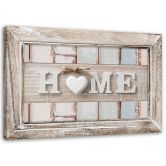 Leinwandbild, Aufschrift Home Herz Vintage Stil 