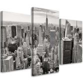 Leinwandbild 3-teilig, New York Manhattan Stadt 