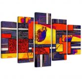 Leinwandbild 5 teilig, Bunte Abstraktion 