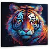 Leinwandbild Tiger Pop Art Farbig 