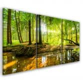 Leinwandbild 3-teilig, Waldsee Natur 
