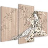 Leinwandbild 3 teilig, Traditioneller japanischer Geisha 