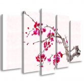 Wandbild 5-teilig, Kirschblüte Japan Natur 