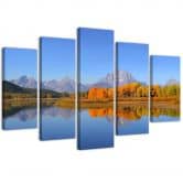 Leinwandbild 5 teilig, Landschaft See Natur 