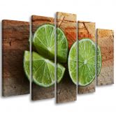Leinwandbild 5 teilig, Limette Frucht 