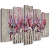 Leinwandbild 5 teilig, Pflanzen Blumen Simnitło 